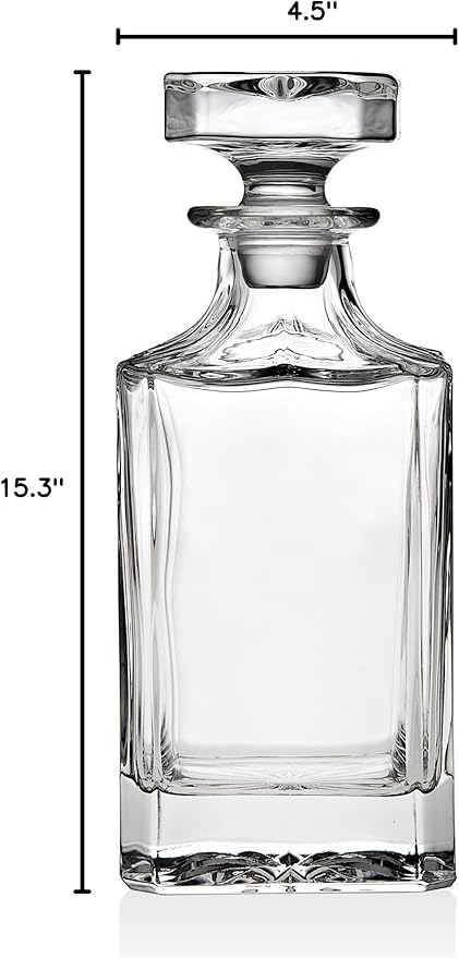 Whiskey Decanter for Liquor Scotch Bourbon Vodka or Wine - 750ml
