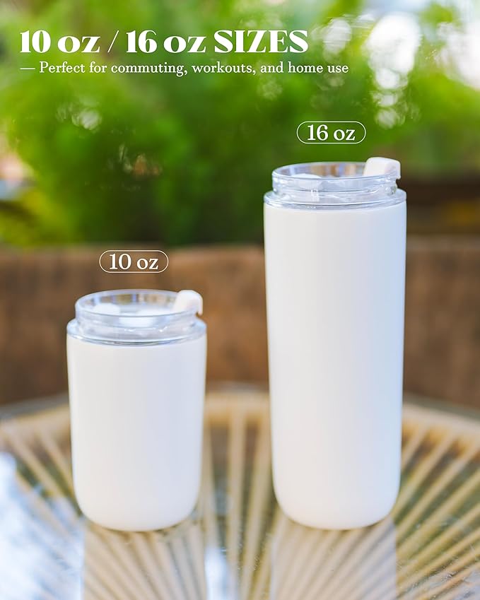 6 Pack 10 oz Sublimation Tumblers Blanks Bulk, Travel CoffeeTumblers with Straw and Lids, Reusable Cups with Lids for lced and Hot Drinks
