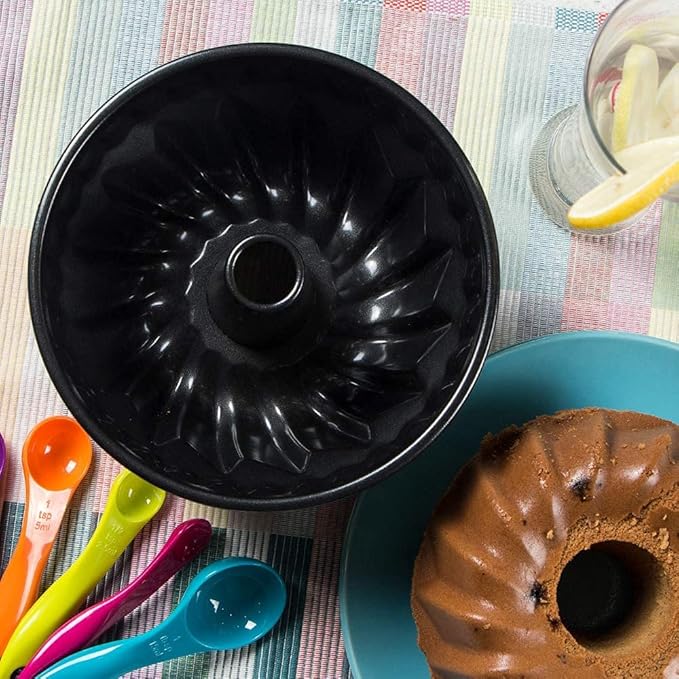 Webake 7 Inch Fluted Tube Pan Non-stick, Heavy Duty Carbon Steel Kugelhopf Cake Baking Mold for 6QT 8QT Insta Pot