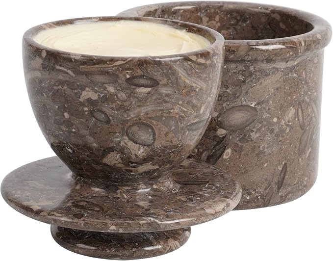Radicaln Marble Butter Keeper 4.25" Inches Oceanic Handmade Butter Crock For Spreadable Butter Ideal Butter Crock For Counter With Water French Butter, Crock Pot For Home