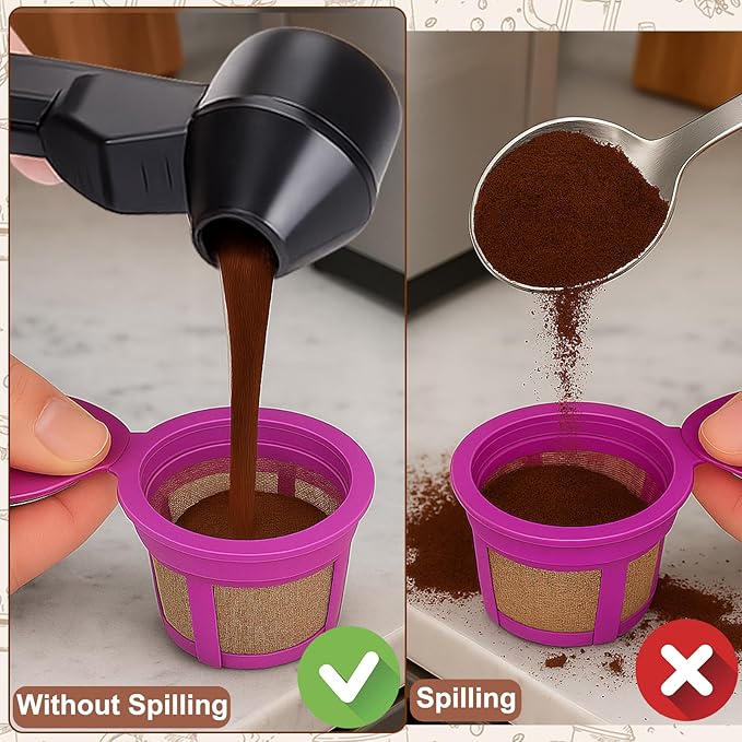 Palksky Coffee Scoop & Funnel for Reusable K Cup Refillable Coffee Pods, 2 Tablespoon Slide Coffee Measuring Funnel Scooper,1PCS