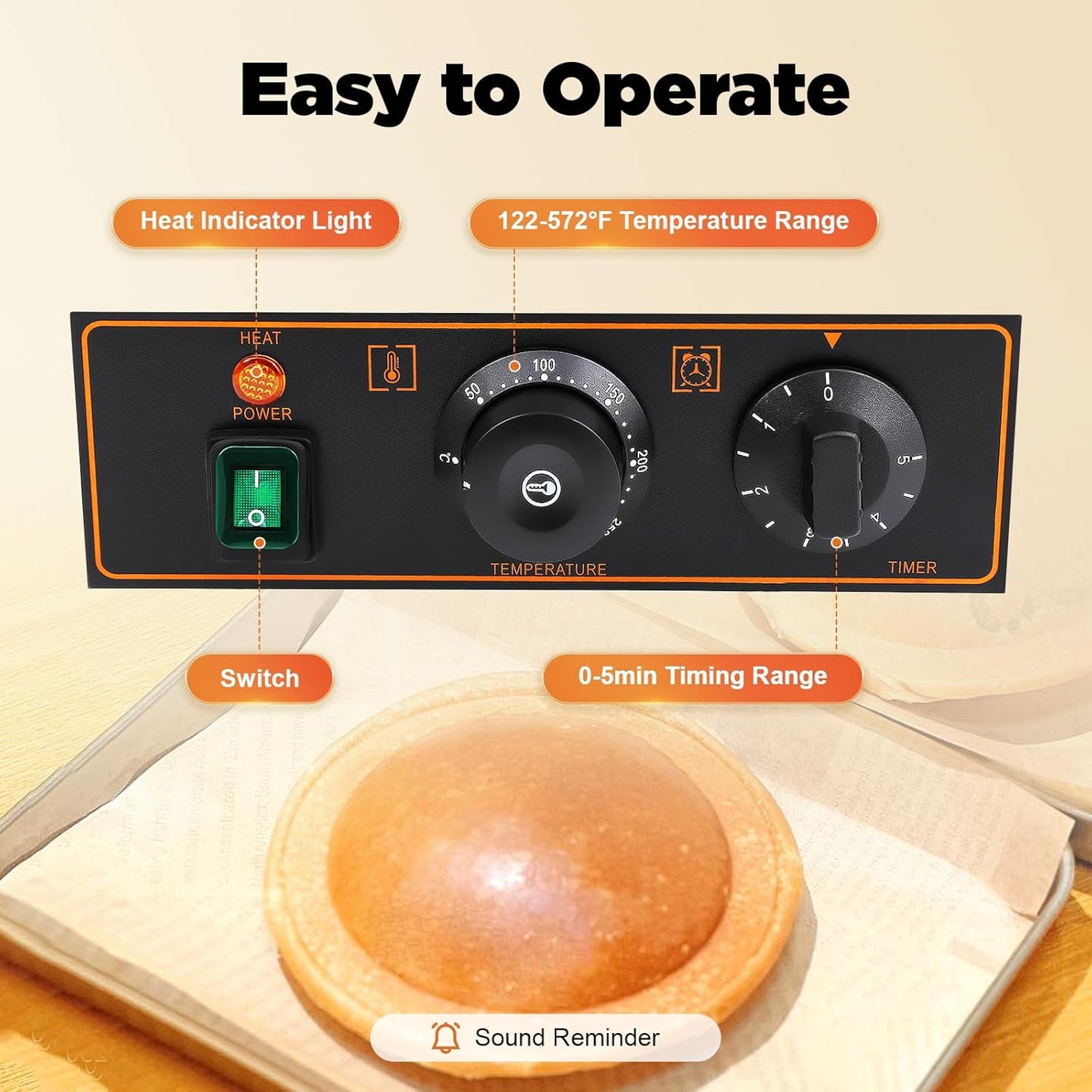 Sealed Burger Machine, 1200W Commercial Electric Burger Maker Machine, Stainless Steel Non-stick Waffle Press Machine with Time & Temperature Control for Home Kitchens Bakeries