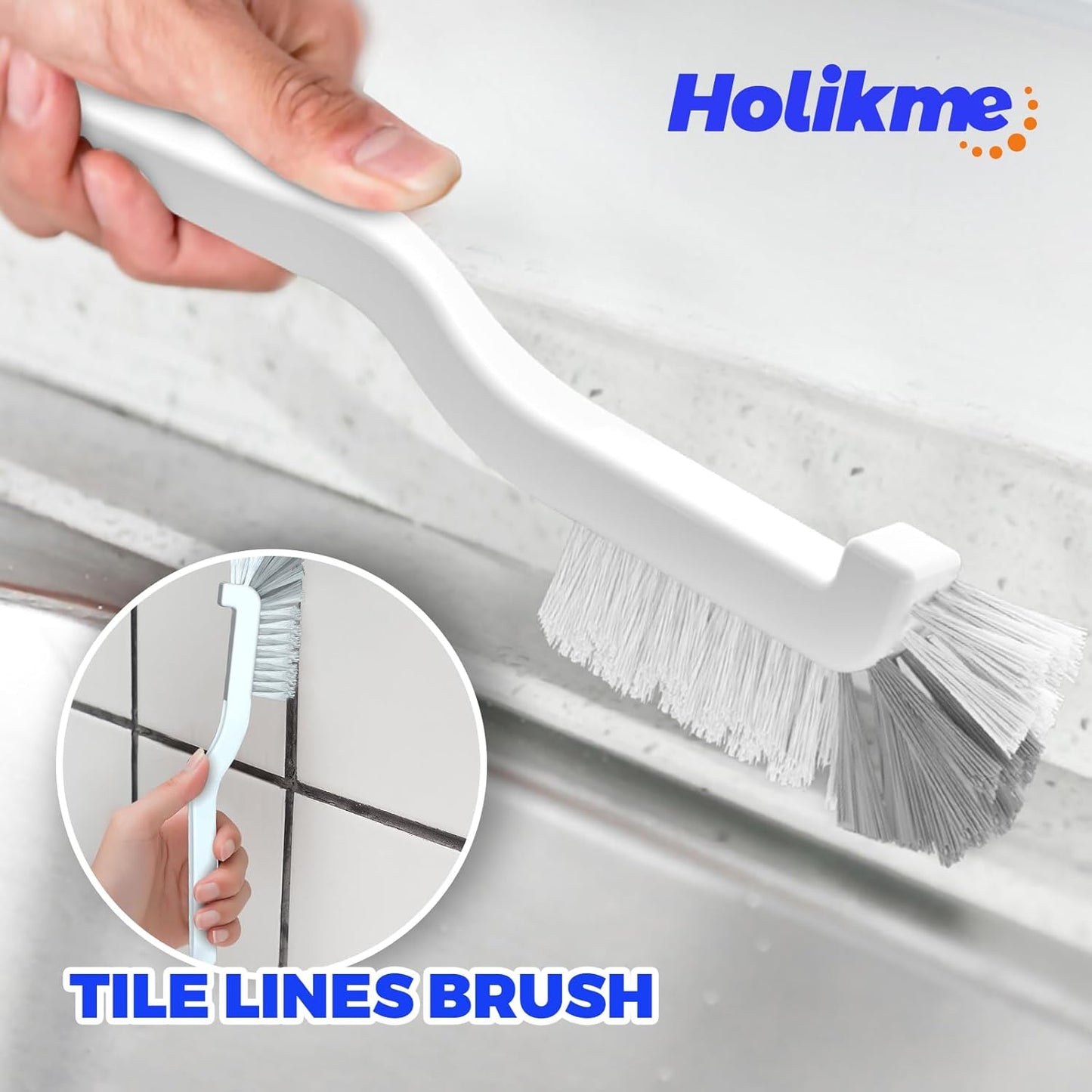 Holikme Cleaning Brush Set, Scouring Pad for Cleaning, Groove Gap Brushes for Pot, Pan, Kitchen Sink, Wire Brushes (Amarillo)