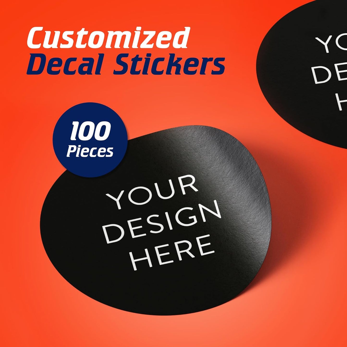5-1000 Custom Vinyl Stickers - Upload Your own Image, Text, Design, Logo - Personalized Logo Labels for Handmade, Packaging, Bottle, Jars, Candle, Brand Stickers (Black, 5x5)