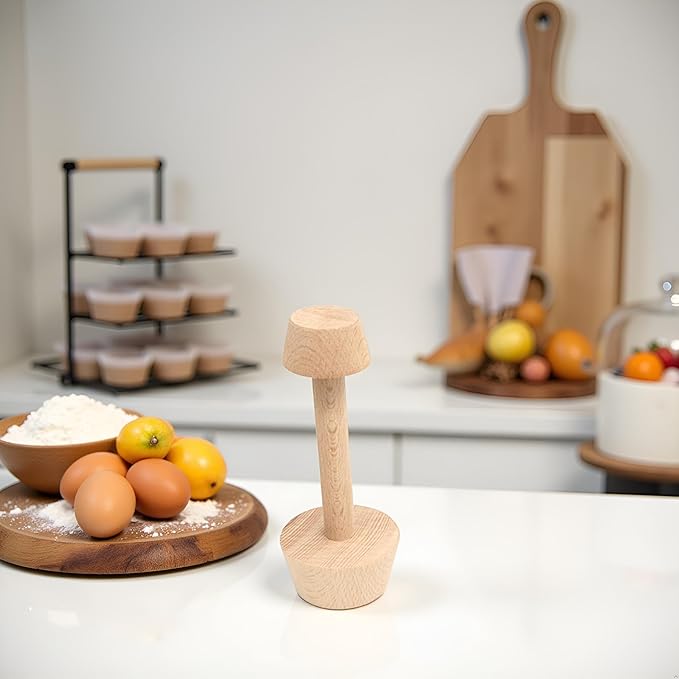 Tart Tamper Pastry Tamper Double Side Wooden Egg Tart Tamper Mold DIY Cake Pastry Pusher for Kitchen Party Baking Tools Tart Tamper, Pie, Tart and Quiche Pans,Tart Pans
