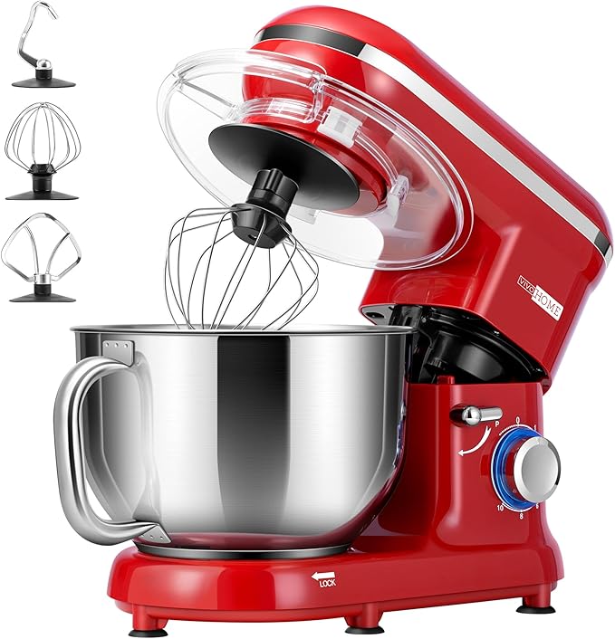 VIVOHOME 4.75 Quart Stand Mixer, 8 Speed Kitchen Electric Food Mixer with VIVOHOME Stand Mixer, 660W 10 Speed 6 Quart Tilt-Head Kitchen Electric Food Mixer