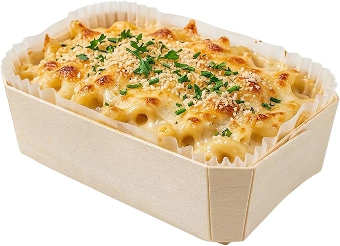 Restaurantware Taipei 17 Ounce Wooden Baking Molds 100 Oven Ready Disposable Loaf Pans - With Paper Liners Greaseproof Wood Containers For Baking For Banana Bread Meatloaf And More