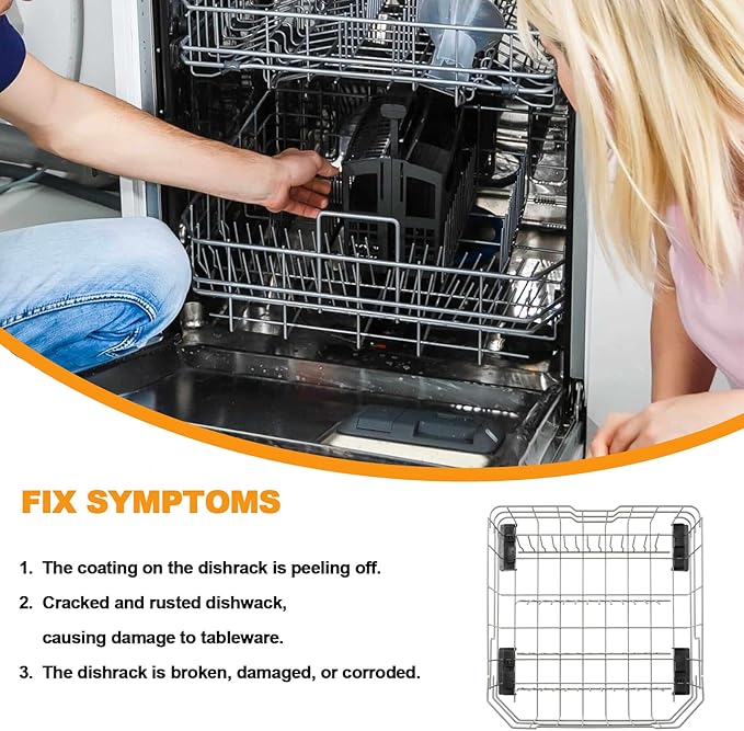 Atgestore WD28X34744 WD28X26099 Dishwasher Lower Rack Replacement for GE Dishwasher Lower Rack Parts GDF510PSD1SS GDT645SSN2SS General Electric Dishwasher Assembly Bottom Dishrack Roller