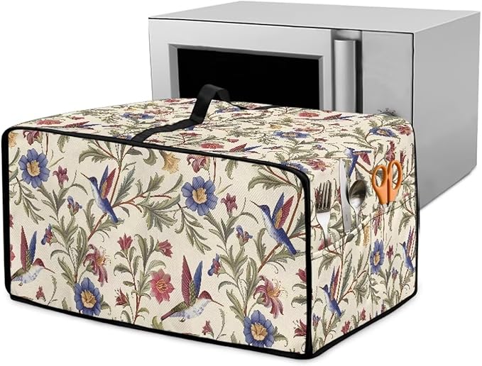 Countertop Convection Oven Cover Dust Protection Air Fryer Toaster Oven Covers for Home Kitchen Decorations 14.5 x 18.5 x 9 Inches, S, Hummingbird Floral Leaf