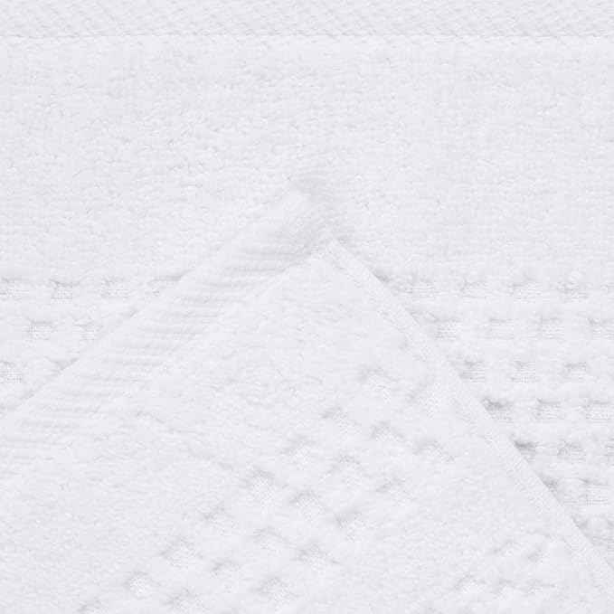 Superior Playa Zero Twist Cotton Medium Weight Small Towels, for Kitchen, Bathroom, Shower, Spa, Plush, Quick Dry, Ultra-Soft Essentials, Waffle Textured, Face Towels Washcloths, Set of 12, White