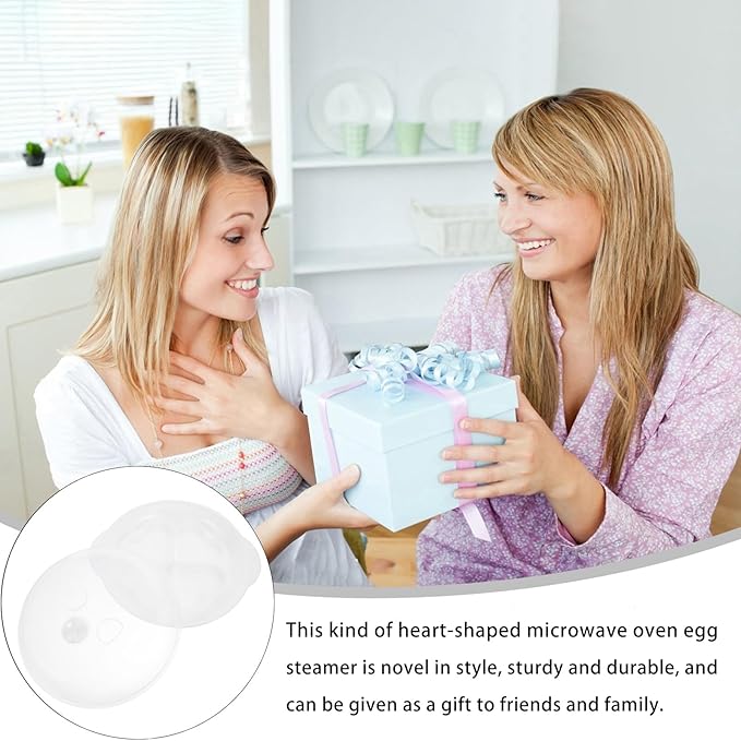DOITOOL Heart Shape Microwave Egg Poacher Steamer Mold Egg Cooker Cookware Kitchen Specialty Cookware for Breakfast and Healthy Cooking