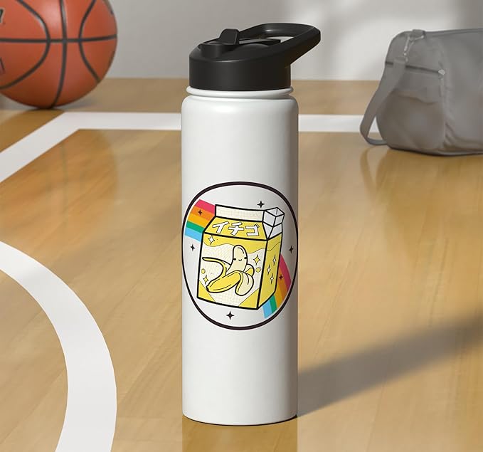 Banana Milk Carton Kawaii Retro Rainbow Anime Stainless Steel Insulated Water Bottle