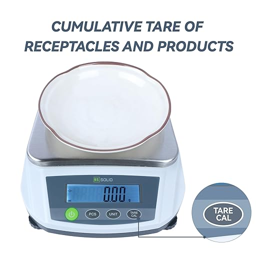 U.S. Solid Precision Balance, 5000g/11 lbs x 0.01g Digital Analytical Scale, Piece Counting, g/ct/oz/lb, 7.5" x 5.5" Rectangular Weighing Pan, Kitchen, Jewelry, Scientific Lab Use, AC 100V-240V