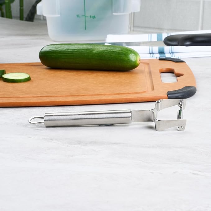 Restaurantware-German Standard 6.6 Inch Vegetable Peeler, 1 Y Peeler For Potato - Ultra Sharp Blade, Ergonomic Handle, Stainless Steel, Dishwashable, For Fruit, Zucchini, Carrot, Or, More