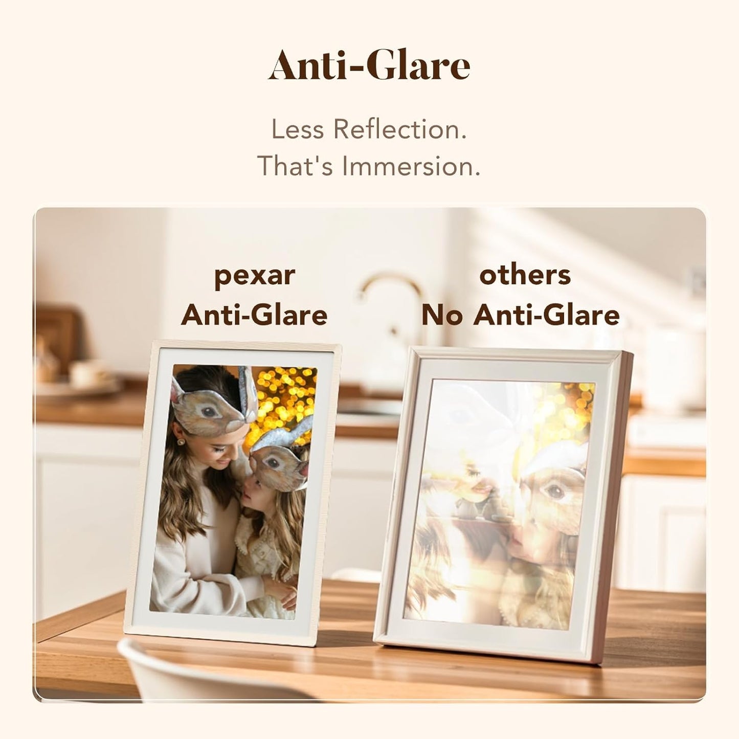 pexar by Lexar WiFi Digital Picture Frame 11″ | Yahoo Tech Best Tested Frame 2025 | 2K Resolution Ultimate Clarity, Anti-Glare Touch Stunning Screen for Gifting, Share Photos/Videos via APP, Sand