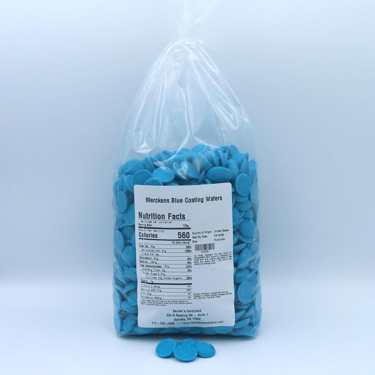 MERCKENS Coating Wafers, Blue Melting Chocolate, 5 Pound Package