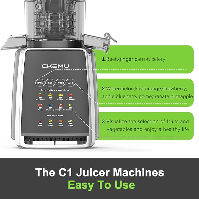 Cold Press Juicer – 5.8" Extra-Wide Feed Chute | Max Nutrient Retention | Slow Masticating Juicer for Whole Fruits & Vegetables