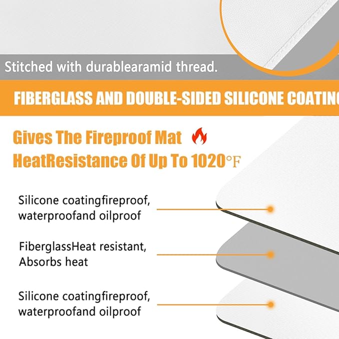 Heat Resistant Mat for Air Fryer, Oven, Countertop, 15x18in Hot Pads for Kitchen Counter, Heat Shield & Quartz Countertop Protector Mat, Air Fryer & Coffee Machine Accessories