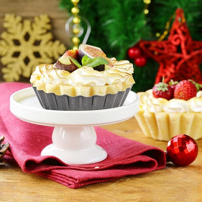 6 pcs Egg Tart Molds, 3" Mini Tart Pans Removable Bottom, Cupcake Cake Muffin Mold Tin Pan Baking Tool, Reusable Quiche Bakeware Carbon Steel for Pies, Quiche Bakeware, Cheese Cakes, Desserts