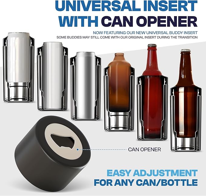 Frost Buddy Universal Can Cooler - Fits all - Stainless Steel Can Cooler for 12 oz & 16 oz Regular or Slim Cans & Bottles - Stainless Steel (Mint Chocolate)