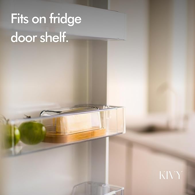 KIVY Ceramic butter dish with airtight lid that keeps butter soft - For countertop and refrigerator door shelf - Butter dish ceramic - Butter holder for counter - Covered butter dishes