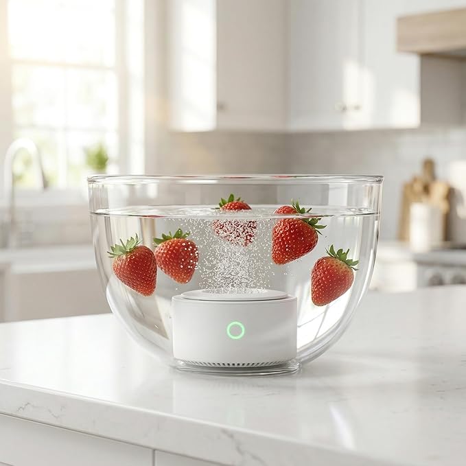 Fruit and Vegetable Purifier | Household Electrolysis Food Cleaner for Fruits, Vegetables & Seafood | Quick 3-Minute Deep Clean | Compact Modern Kitchen Necessity