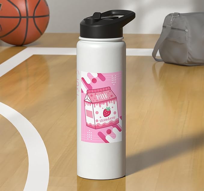 Strawberry Milkshake Tshirt Japanese Otaku Anime Kawaii Stainless Steel Insulated Water Bottle