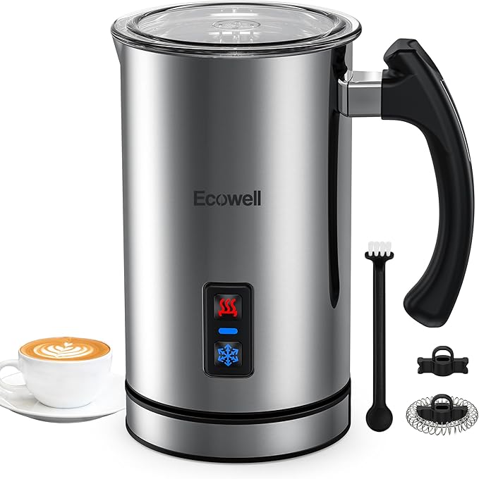 Electric Milk Frother, Milk Steamer for Coffee, Automatic Hot and Cold Milk Foam Froth Maker, Milk Warmer Foamer for Latte, Cappuccinos, Macchiato, 8.1oz/240 ml