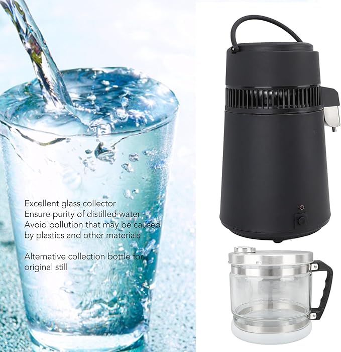 Water Container for Distiller,Replacement Collection Bottle, Distilled Water Container Replacement Storage Collection Bottle Glass Jar for Home Beauty Countertop, 4L
