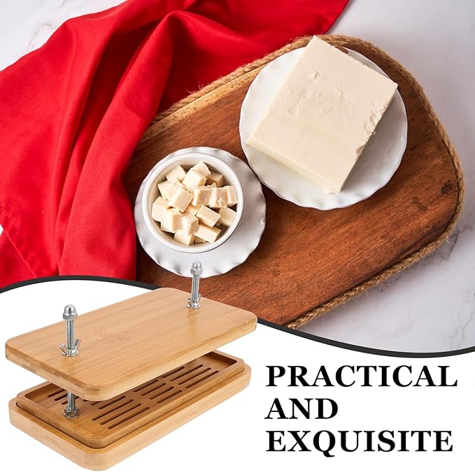 OSALADI Tofu Press Mold 3-layer Bean Curd Making Tool Drip Tray 26x15cm Home Kitchen Tofu Maker for DIY Soybean Curd Straining and Pressing