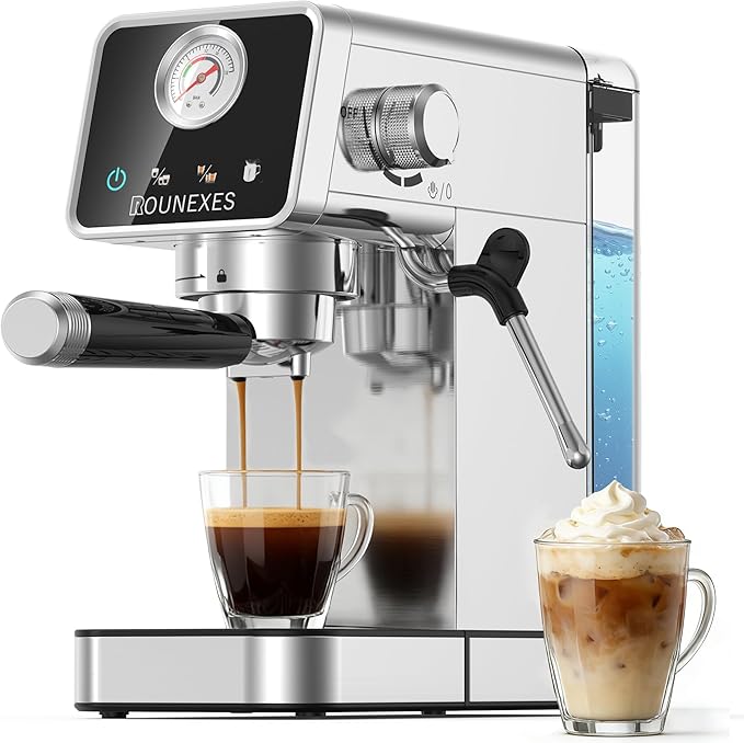 20 Bar Espresso Machine, Semi-Automatic Espresso Machine with Milk Frother, Compact Espresso Coffee Maker For Café-Quality Lattes and Cappuccinos at Home & Office