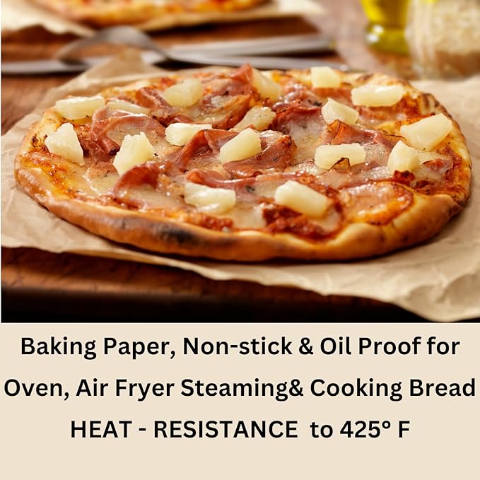 14 x 14 Inch Natural Parchment Paper Squares 200 Sheets | Made is USA | Worthy Liners Non-Stick Precut Baking Parchment, Perfect for baking and cooking