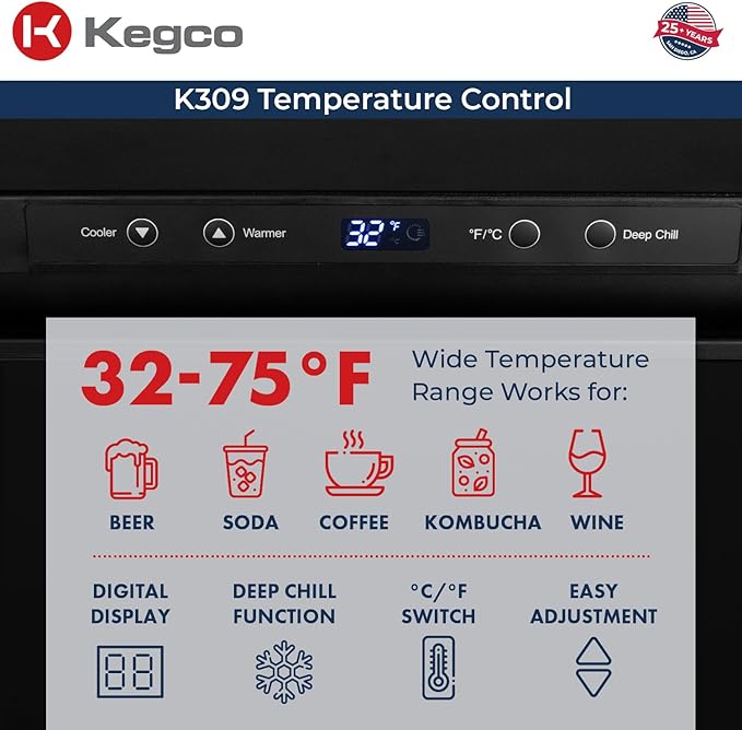 Kegco HBK309X-3 Keg Dispenser, 3 faucet without kegs Black Stainless Steel