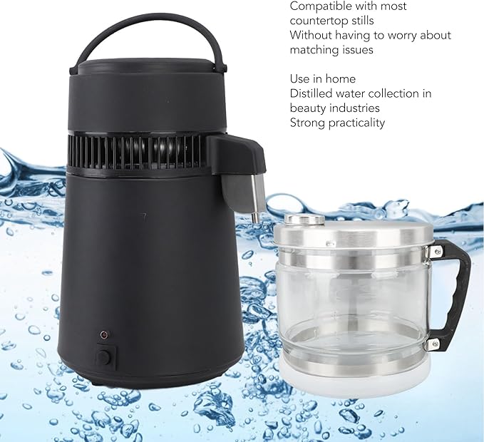 4L Carafe for Countertop Distiller, Water Container for Distiller, Replacement Glass Collection Bottle, Compatible with Most Countertop Water Distiller