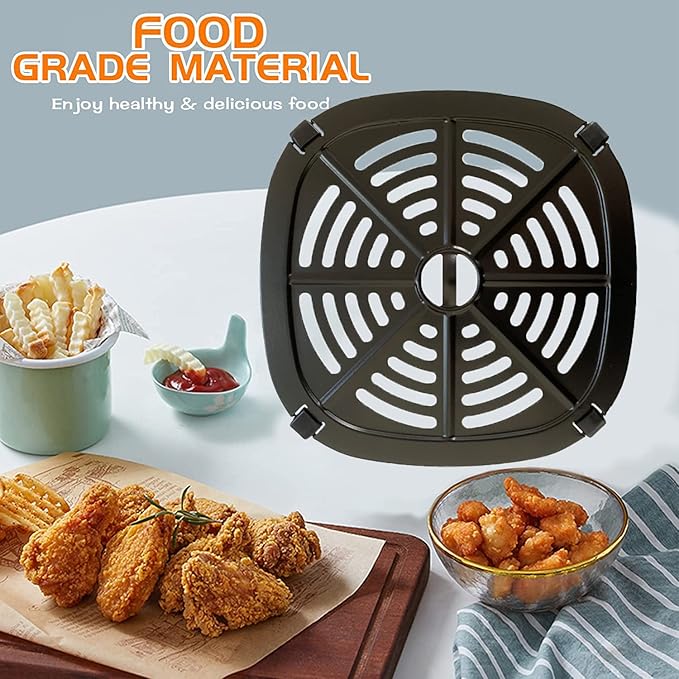 2.6QT Air Fryer Crisper Tray for Dash Air Fryers, Upgraded Air Fryer Grill Pan, Air Fryer Grill Plate, Air Fryer Grate Insert Rack Grid for Dash Air fryer, Nonstick, Dishwasher safe