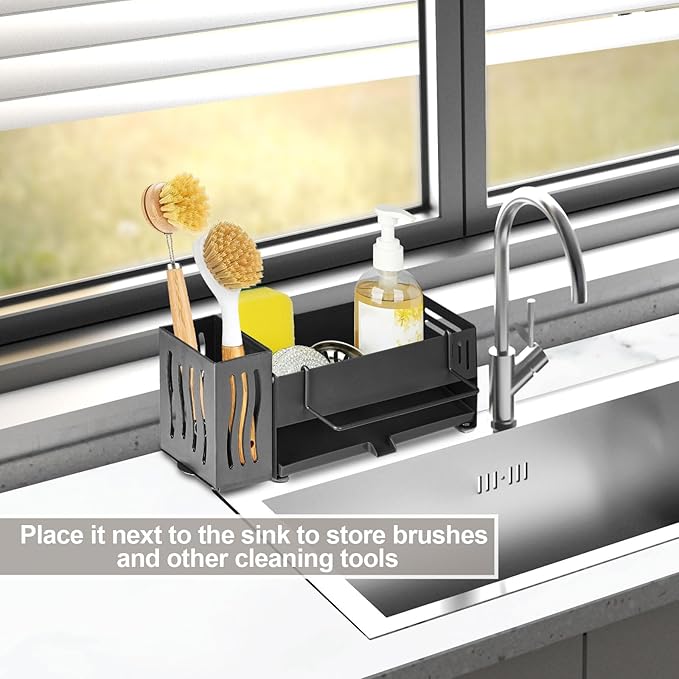 Utensil Drying Rack, 4Pcs Wall Mounted Utensil Holder Kitchen Drainage Basket Accessories, Plastic Dish Drainer Cutlery Knife Fork Spoon Holder Organizer, with Drain tray and Hooks