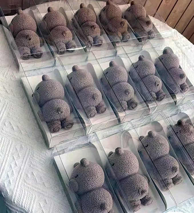 Lying Bear Fondant Mold Chocolate Molds Silicone, 3D Silicone Animal Mold for DIY Fondant, Dessert Baking, Jello, Candy, Cake Baking Decorating, Ice Cube, Soap,Resin