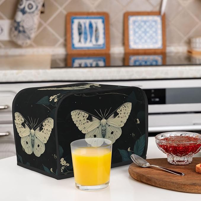 Aesthetics Butterfly Toaster Cover 2 Slice, Cute Country Bread Machine Cover, Washable Toaster Kitchen Small Appliance Cover Stain Resistant,with Top Handle