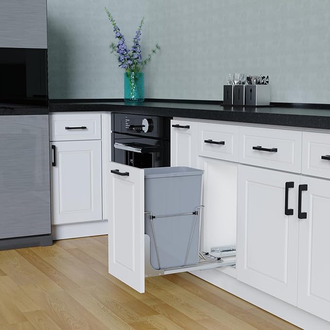 35QT Pull Out Trash Can for Under Sink Storage, Adjustable Sliding Drawer System, Doesn't Include Door Fittings (35 qt)