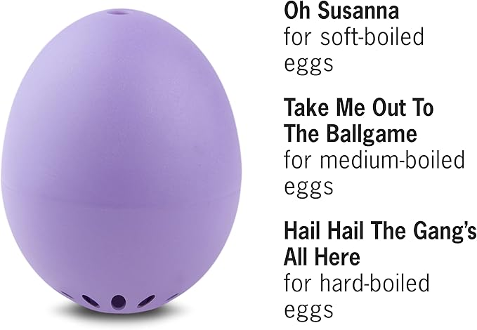 BeepEgg Basic Purple – Egg Timer for Boiling Eggs – Musical Egg Cooker for Soft, Medium, Hard Boiled Eggs – Food Safe – Singing Floating Egg Timer – Egg Cooker for 3 Levels of Doneness - Brainstream