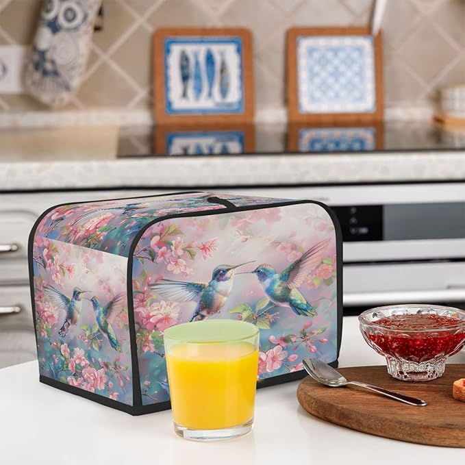 Spring Animals Bird Flower Toaster Cover 2 Slice Dust and Fingerprint Protection Toaster Bread Maker Covers Washable Kitchen Small Appliance Covers for Kitchen Accessories Decor Bakeware Women Gift