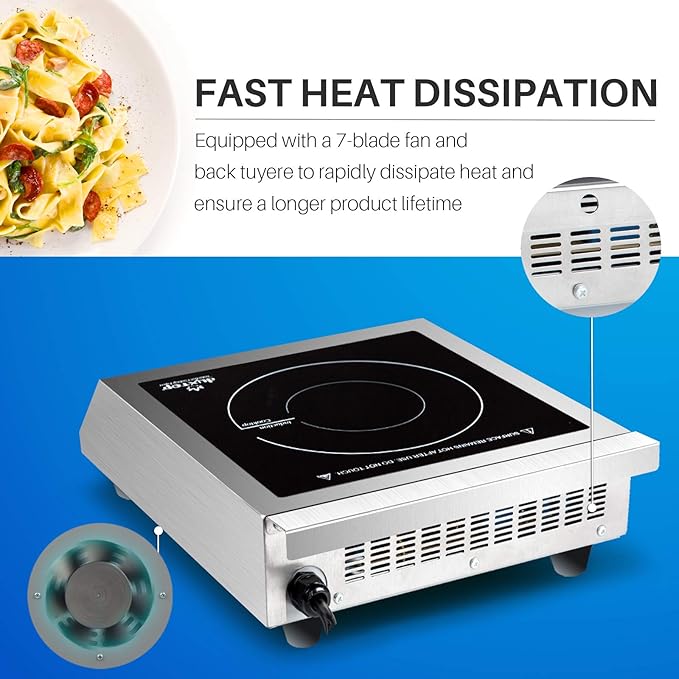 Duxtop Professional Portable Induction Cooktop, Commercial Range Countertop Burner, 1800 Watts Induction Burner with Sensor Touch and LCD Screen, P961LS/BT-C35-D, Silver/Black
