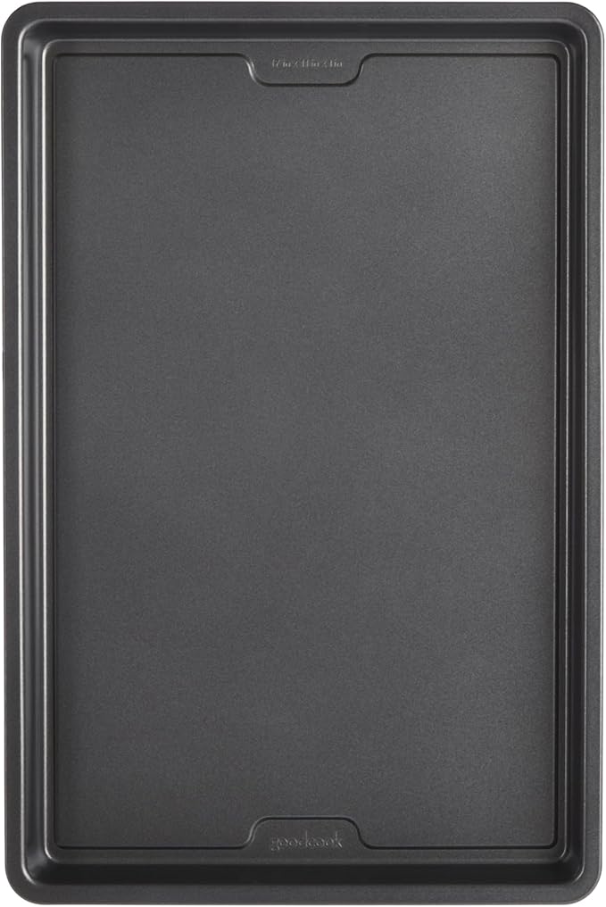 GoodCook PRO Large Baking Sheet Pan Nonstick Warp & Scratch-Resistant Dishwasher-Safe Carbon Steel Construction for Even Baking Oven Safe to 480°F, 11 x 17-Inch, Gray