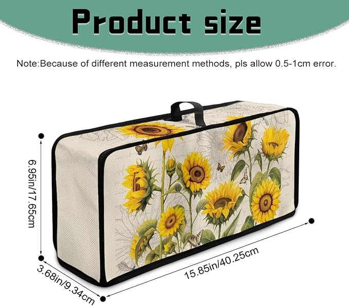 Toaster Cover 2 Slice Sunflower Beige Cover for 2 Slice Slim Toaster, Dustproof Small Appliance Covers Protects from Dust & Spills Kitchen Appliance Protector