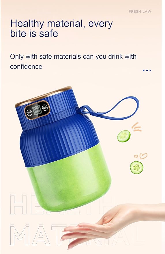 Portable Blender,Portable Blender for Shakes and Smoothies, Personal Size High Speed Blender,21oz USB C Rechargeable Blender for Travel/Picnic/Office/Gym/Sport (BLUE WITH CUP LID)