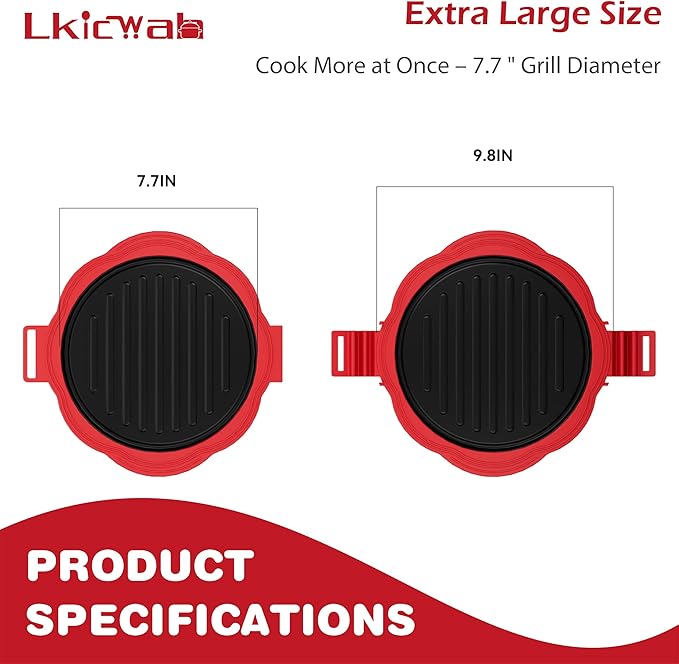 9.8" Microwave Sandwiches Maker,Double Side Grill Pan with Heat-Resistant Handles, Non-Stick Crisper Tray,Dishwasher Safe,School Dorm/Home/Office