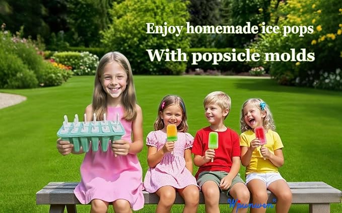 12 Cavity Silicone Popsicle Molds 6 Cavity Popsicle Molds with Brush 100 pcs Sticks