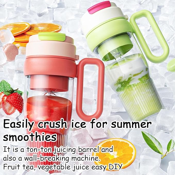 Portable Blender for Smoothies – 7.4V 22,000 RPM Personal Blender with Dual Lids, 304 Stainless Steel Blades, 3000mAh Battery, USB-C Rechargeable, for Travel Office Home