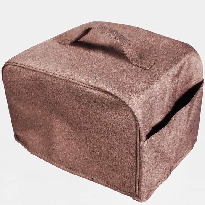 FLR 2 Slice Toaster Cover with Pockets, Dust-proof & Oil Proof, Fit Most 2 Slice Toasters (Rice Coffee, 11.5' x 7.5' x 8')
