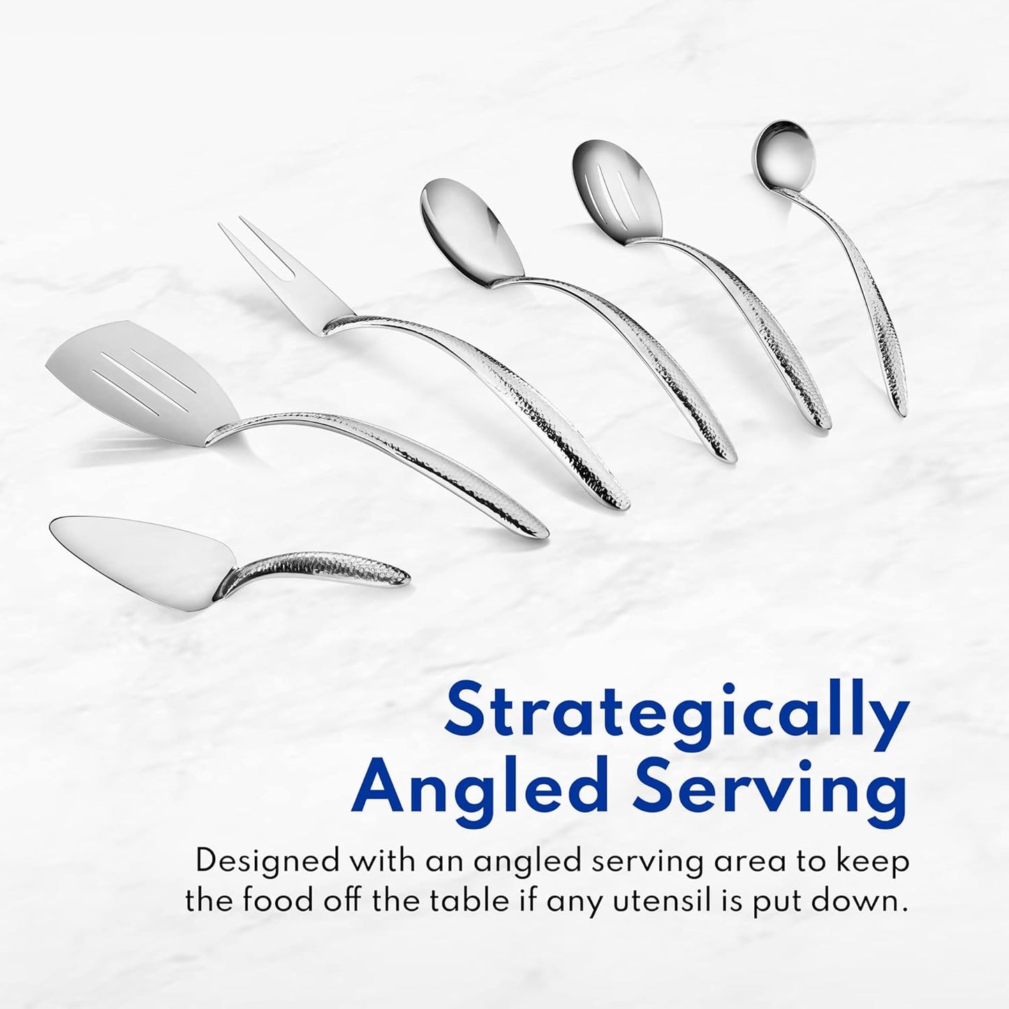 New Star Foodservice Mars Collection, Stainless Steel, 18/8 Hammered Hollow Handle Cake Server, 9.68-Inch
